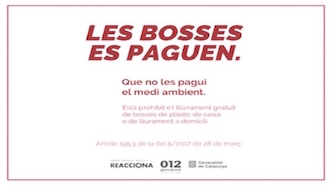 Prohibició de la gratuïtat de les bosses de plàstic als comerços