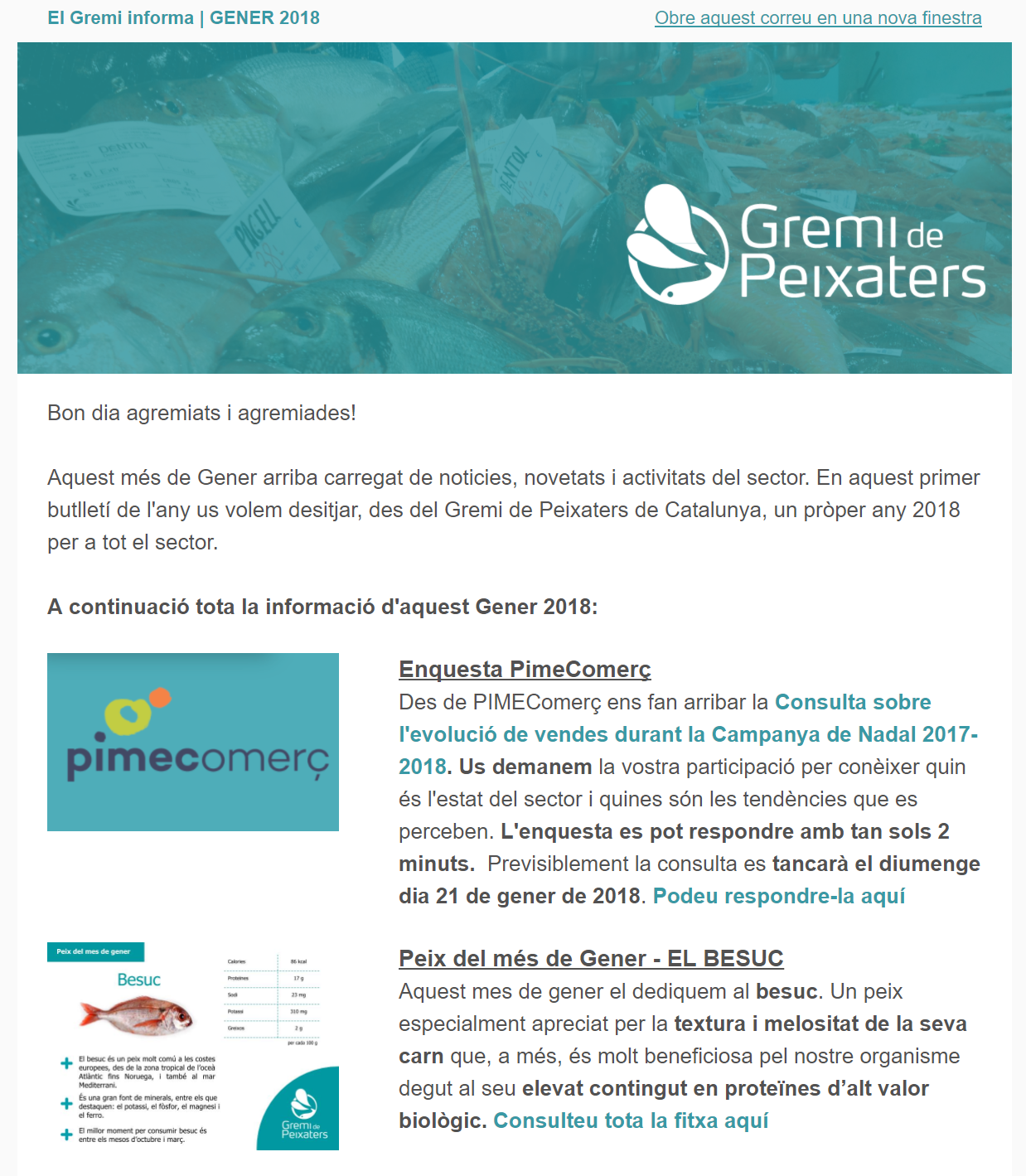 Newsletter – El Gremi Informa – Gener 2018