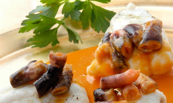 Llenguado amb salsa de percebes