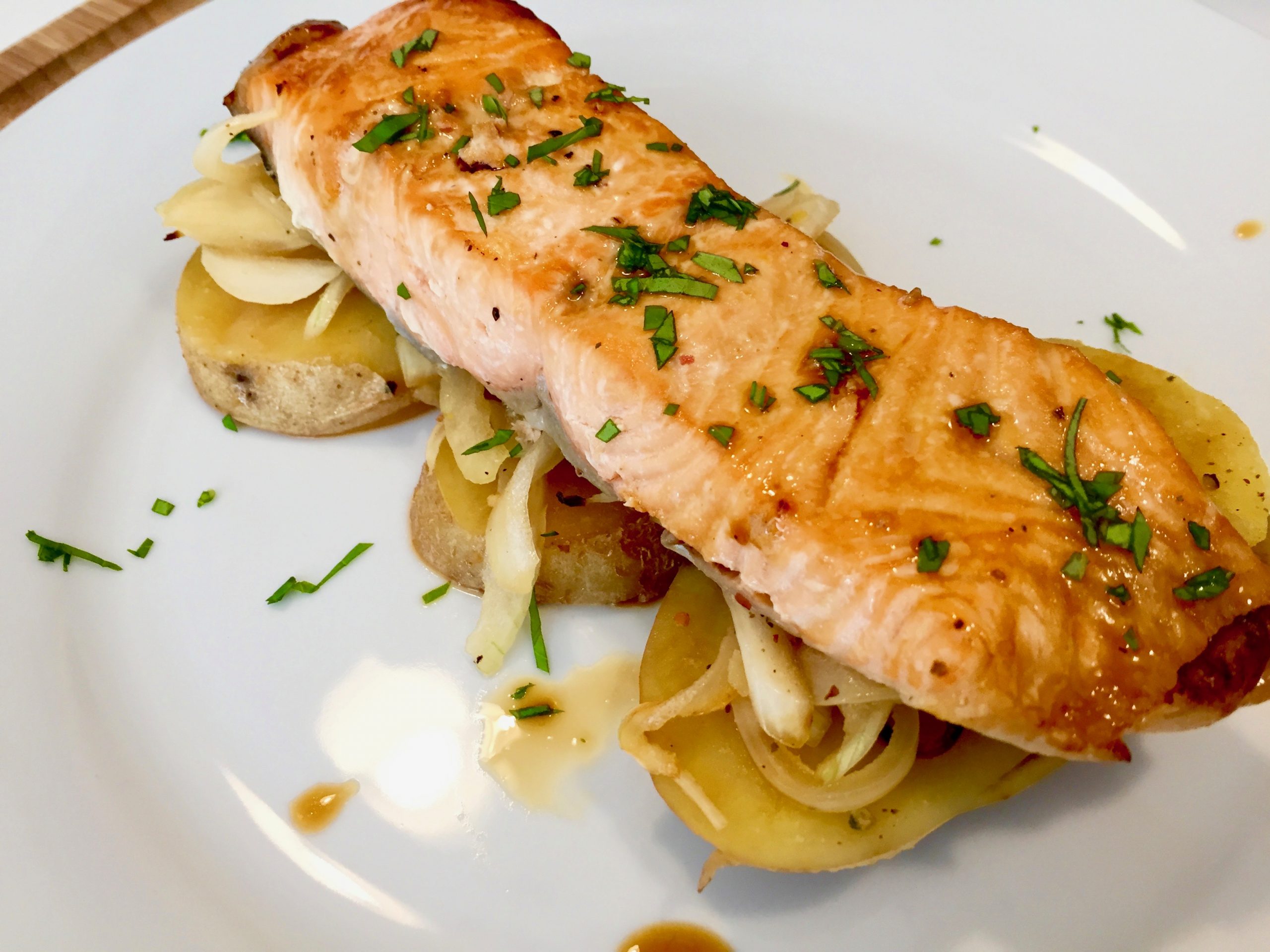 Salmó al forn amb patates