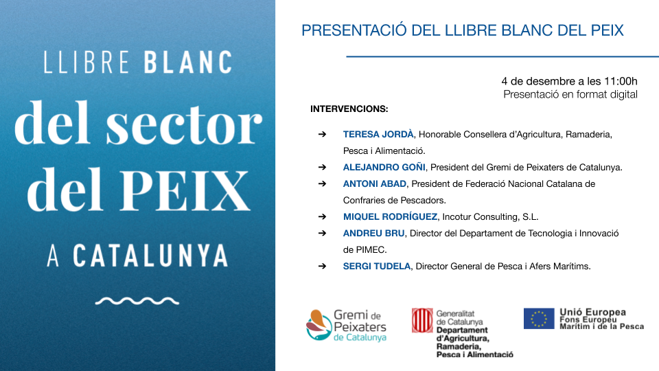 4 de desembre: Presentació del Llibre Blanc del sector del Peix a Catalunya