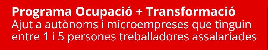 Ajut «Ocupació+Transformació», dirigit a autònoms, microempreses i cooperatives