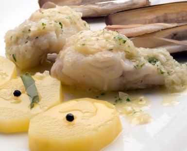 Bròtola en salsa verda i navalles a la planxa
