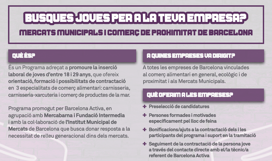 Programa Oportunitats als Mercats Municipals i Comerç de Proximitat