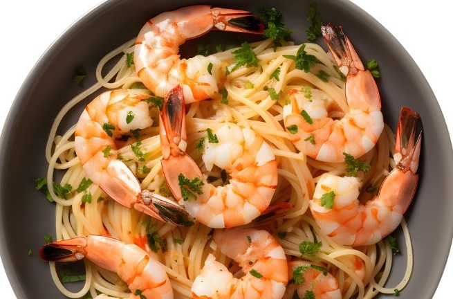 Espaguetis amb gambes «a l’allada»