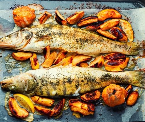 Corball al forn amb verdures