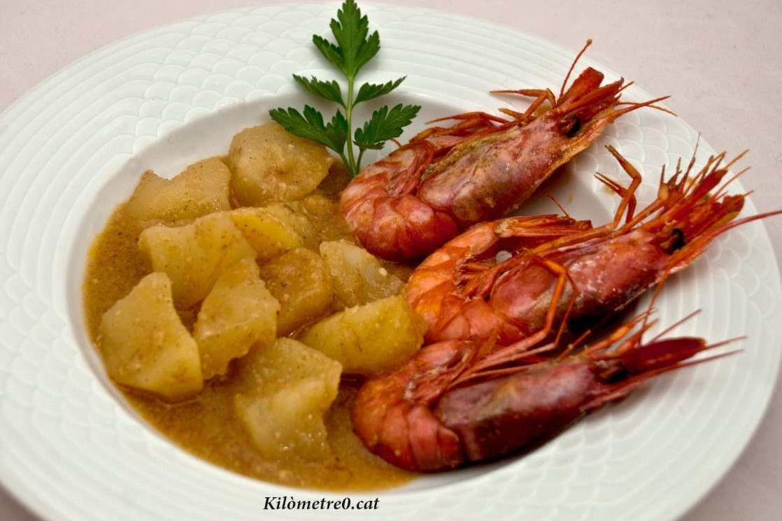 Gambes amb patates