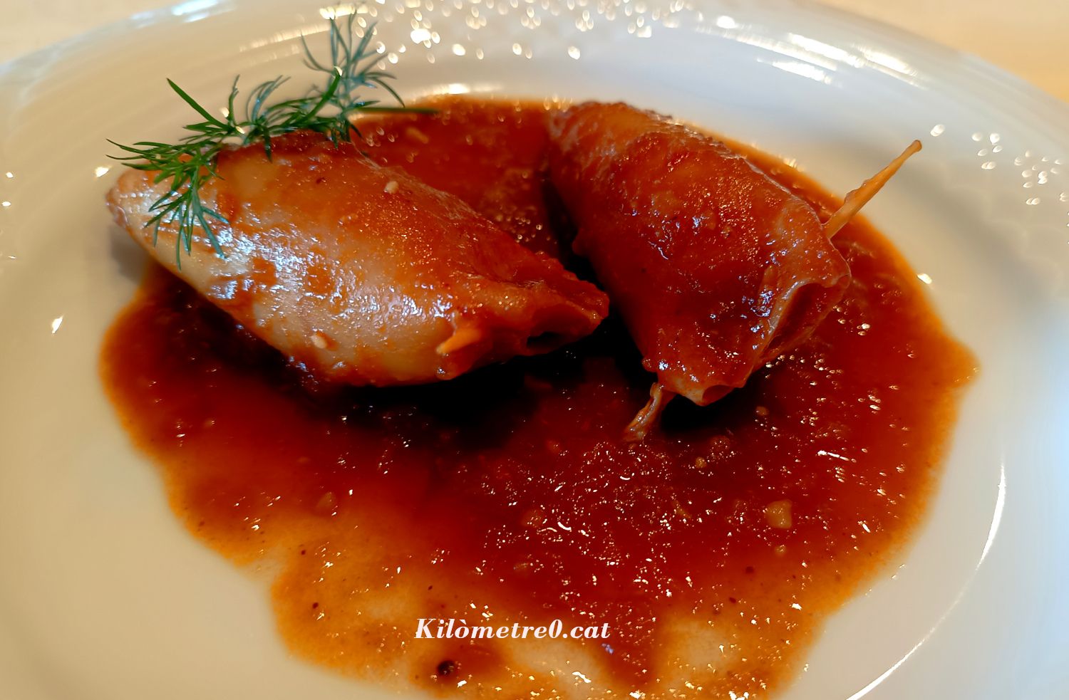 Recepta de calamars farcits de rap i gambes